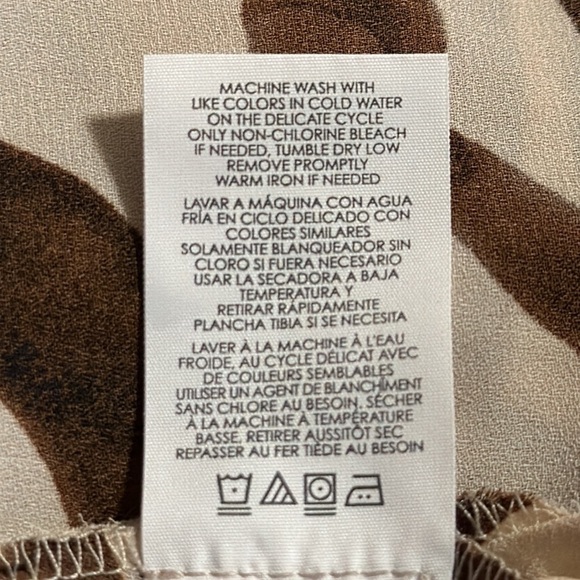 CAbi Simone Brown Cream Zebra Print Flutter Sleeve Top Blouse Medium #3771 - Picture 10 of 10